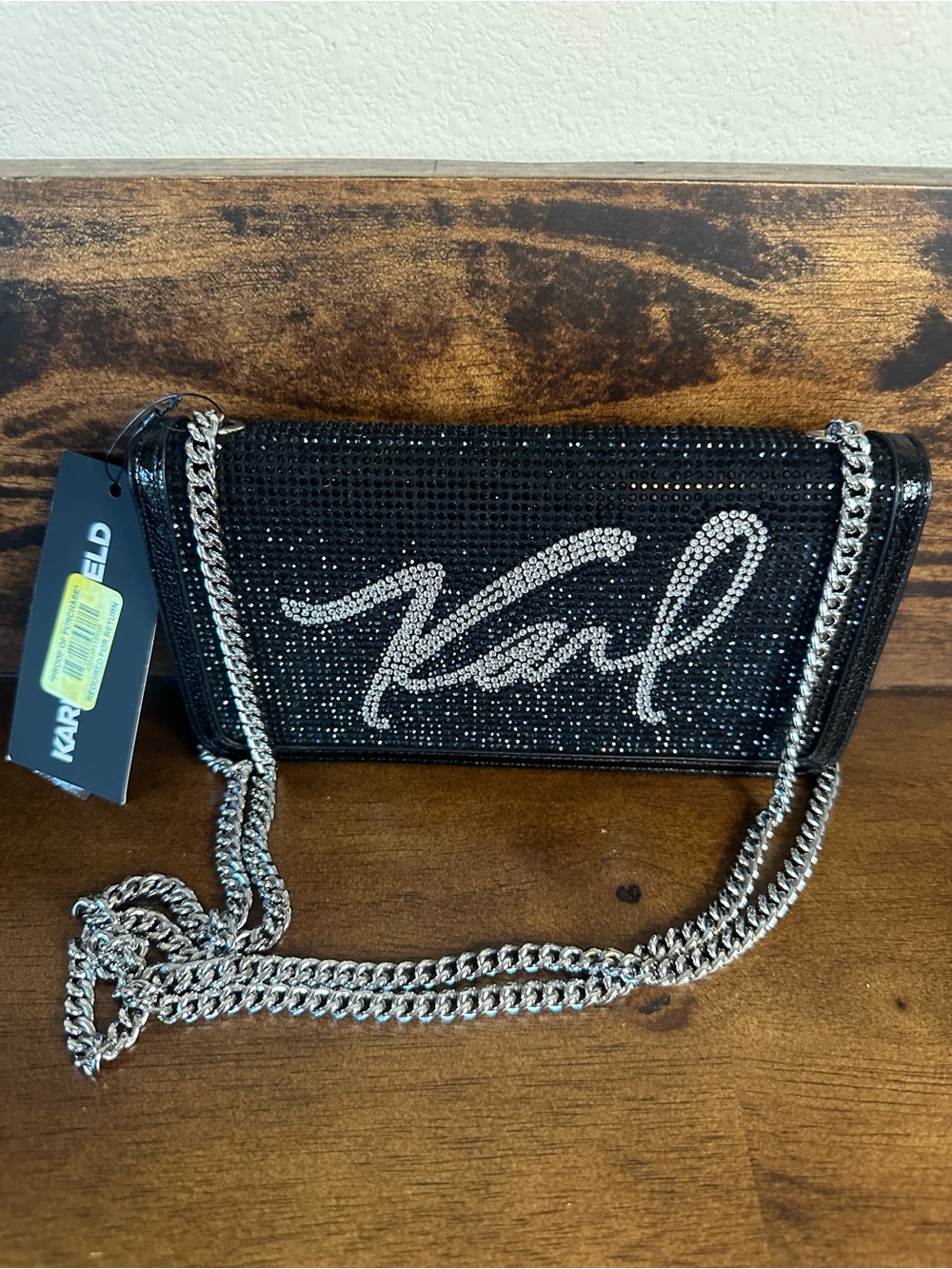 Karl Lagerfeld NWT $148 MSRP Kosette Crystal Crossbody Bag - Picture 4 of 10
